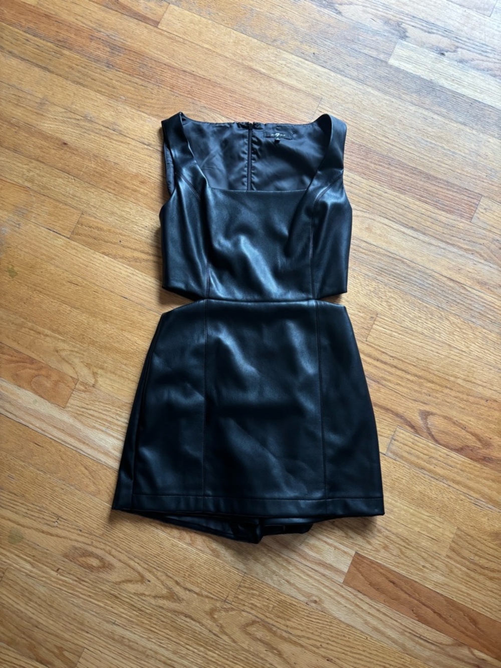 7 for all mankind faux leather romper